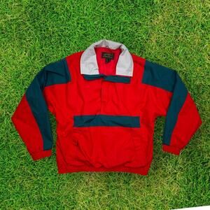 Vintage 90's Eddie Bauer Gore Tex Anorak Pullover Windbreaker Red Large